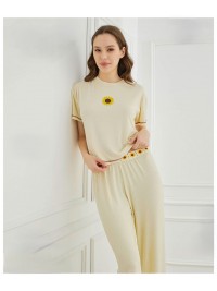 Kaşkorse Ayçiçek Desen Pijama Takımı