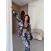 İpek Saten Çiçek Desen Pijama Takımı