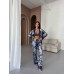 İpek Saten Çiçek Desen Pijama Takımı